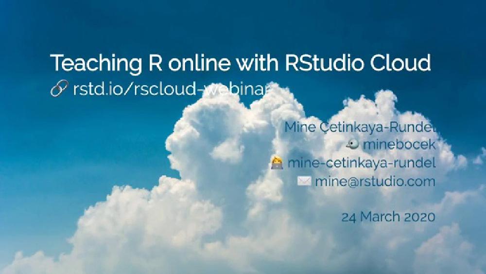 Teaching R online with RStudio Cloud